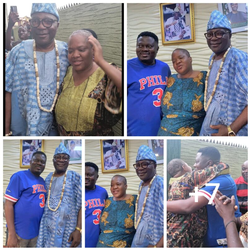 Popular broadcaster, Kola Olotu excited as he hang out Toyin Abraham and Muyiwa Ademola on movie set (photos)