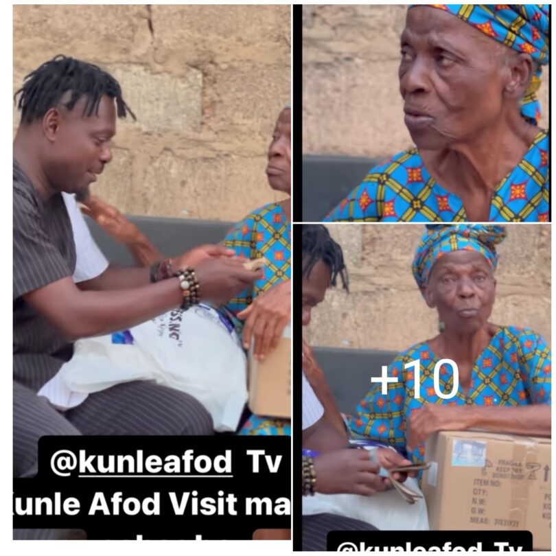 “Because You Made Me Happy, You Will Be Happy For The Rest Of Your Life”- Actress Iya Osogbo Shower Prayer As Kunle Afod Visits Her With Cash Gift