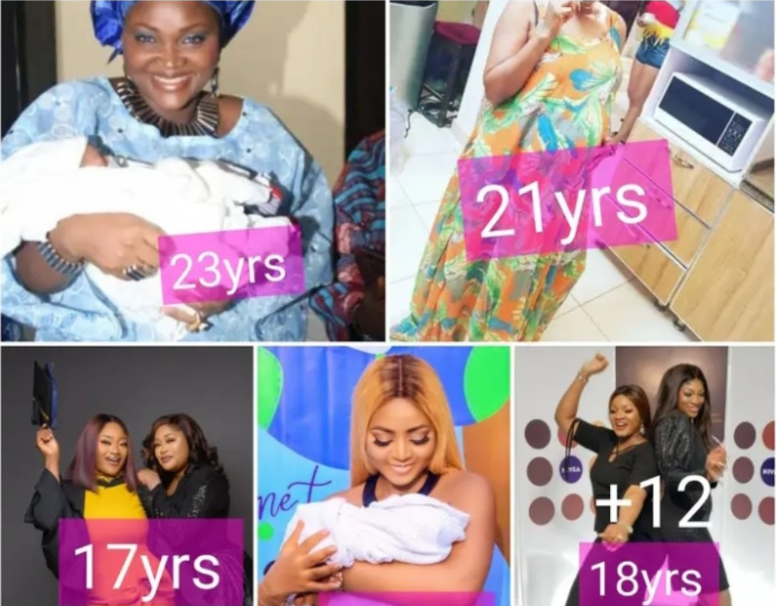 Meet 12 Popular Nigerian Actresses Who Gave Birth To Their First Child Before The Age of 25 (Photos)