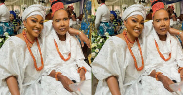 Actress Mercy Aigbe poses with her mother, as she storm Benin for her Grandma’s burial