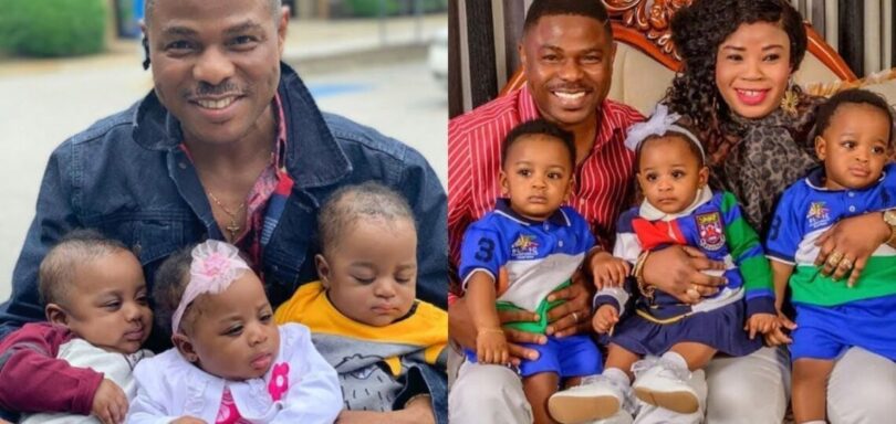 “My Prides”: Yinka Ayefele Poses with His Triplets in Cute Photos as They Clock 4, Female Twin Steals the Show (video)