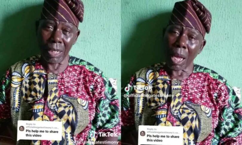 Veteran actor Pa Olatunbosun Ebenezer Odunsi publicly begs fans for help (Video)