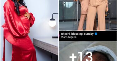 Nkechi Blessing announces the birth of her first child with younger boyfriend (Photos)