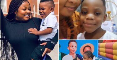 Actress Bimbo Ademoye celebrate her first son on children day